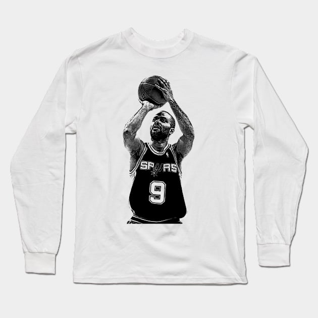 Tony Parker - Pencil Draw Long Sleeve T-Shirt by Zluenhurf